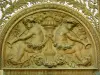 ポンティニー修道院 - 修道院の内部：聖歌隊のフェンスの彫刻された詳細