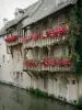 モンタルジ - 水の端に花の咲くバルコニー（花）の家