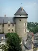 ラバル - 旧市街の家の屋根を見下ろすDonjon du Vieux-Château