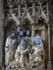 三联的Ternant - 在圣罗克教堂的圣母（佛兰芒三联画）祭坛的雕刻中央面板的细节