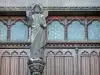 克莱蒙费朗 - 哥特式大教堂Notre-Dame-de-l'Assomption的门户的雕象