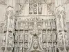 圣里基耶 - 华丽的哥特式风格的Saint-Riquier修道院教堂的正面：雕像（雕像，雕塑）
