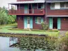 圣鲁 - 留尼旺植物园：克里奥尔人的房子和池塘点缀着睡莲