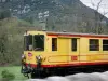 塞尔丹亚 - Cerdanya黄色火车;在加泰罗尼亚比利牛斯​​山脉的自然公园