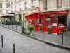 拉丁区 - 餐厅和面包店的露台，rue de la Harpe