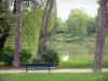 文生之木 - 俯视湖Daumesnil的长凳围拢由树