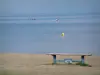 日内瓦湖 - Excenevex沙子海滩长凳有湖视图
