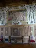 枫丹白露城堡 - 枫丹白露宫的内部：大公寓：弗朗索瓦伊尔画廊：壁画和雕刻细节