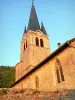 比热地区昂圣索尔兰 - Sainte-Marie-Madeleine教堂的钟楼;在Lower Bugey
