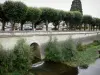 的Chauvigny - 维也纳河，灌木和树木对齐