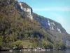 艾因的风景 - 悬崖俯瞰南图亚湖;在Upper Bugey