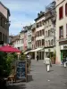 蒙贝利亚尔 - Rue des Febvres，咖啡馆露台，商店和房屋外墙
