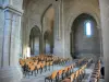 Abadia de Flaran - Antiga abadia cisterciense Notre-Dame de Flaran (centro do patrimônio departamental, centro cultural departamental), no município de Valence-sur-Baïse: interior da igreja românica
