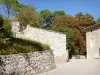 Abadia de Notre-Dame de Aiguebelle - Estrada, alinhado, com, pedra, fachadas