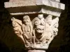 Abadia de Saint-Michel de Cuxa - Detalhe, de, um, esculpido, capital