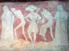 Abbaye de La Chaise-Dieu - Intérieur de l'église abbatiale Saint-Robert : peinture murale de la Danse macabre