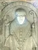 Abbaye de Moissac - Abbaye Saint-Pierre de Moissac : représentation sculptée de l'abbé Durand de Bredon, dans le cloître roman