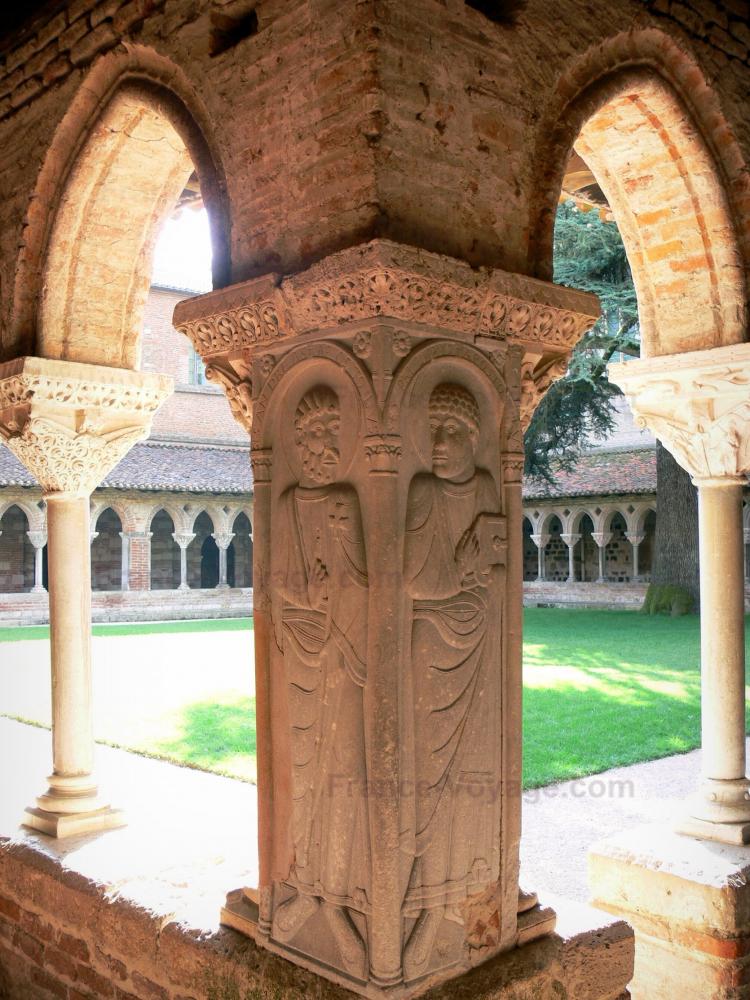 De abdij van Moissac - Abdij van Moissac: Abdij van Saint-Pierre de Moissac: beelden van de Romaanse kloostergang