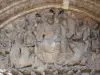 Abtei von Moissac - Abtei Saint-Pierre von Moissac: gemeisseltes Bogenfeld (Thronender Christus) des romanischen Kirchenportals der Kirche Saint-Pierre