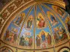 Agen - Binnen in de kathedraal van St. Caprais fresco's (muurschilderingen)