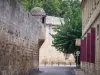 Aigues-Mortes - Warte und Hausfassade hinter den Stadtmauern