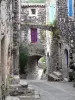 Alba-la-Romaine - Ruelle et maisons en pierre de la cité médiévale