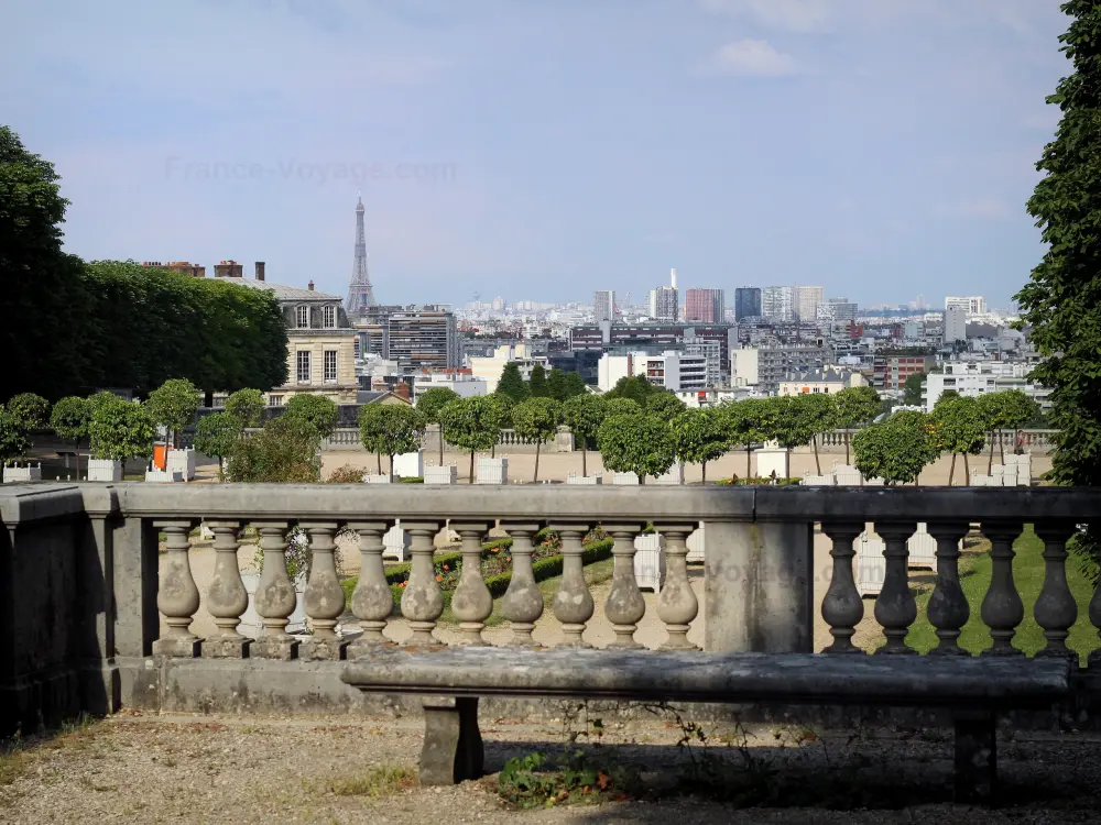 Guía de Altos del Sena - Finca de Saint-Cloud - Vista de la ciudad de París y la Torre Eiffel