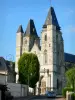 Les Andelys - Facade of the Notre-Dame des Andelys collegiate church (Notre-Dame church), street and Grand Andely house