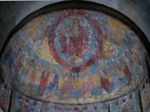 Anzy-le-Duc - Inside of the Notre-Dame-de-l'Assomption church: fresco