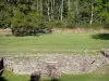 Archäologische Stätte Fontaines Salées - Ruinen der gallo-römischen Stätte in grüner Umgebung