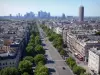 Arco de Triunfo - Vistas de la avenida de la Grande Armée y La Défense desde la terraza de Arco del Triunfo