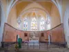 Arnay-le-Duc - Inside the Saint-Laurent church: choir decorated with stained-glass windows