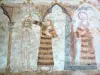 Asnieres-сюр-Vègre - Интерьер церкви Святого Илера: средневековая роспись: крещение Христа