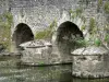 Asnieres-сюр-Vègre - Старый романский мост через реку Вегре