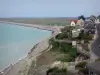 Ault - Ault-Onival e suas casas com vista para o mar (La Mancha), Hâble d'Ault em segundo plano