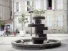 Aurillac - Brunnen mit Fröschen auf dem Rathausplatz