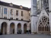 Auxerre - Fachada norte da igreja da abadia e claustro da abadia de Saint-Germain