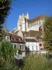 Auxerre - Kathedraal Saint-Etienne en huizen in de oude stad