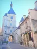 Avallon - Clock tower and half-timbered house