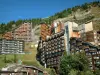 Avoriaz - Wintersportort mit seinen Wohnhäusern mit Holz, im Haut-Chablais