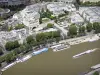 Banks of the Seine river - View of the Seine river and its banks from the top of the Eiffel tower