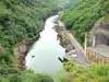 Barrage de l'Aigle - Rivière Dordogne en aval du barrage