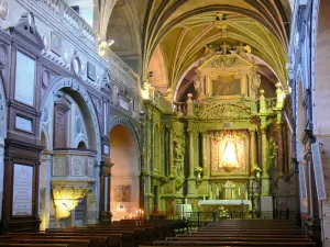 Basílica de Verdelais - Interior da Basílica de Notre-Dame de Verdelais: coro barroco