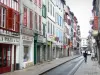 Bayonne - Petit Bayonne: facades of houses and shops in the Rue Pannecau street