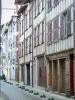 Bayonne - Facades of a half-timbered houses in the old town