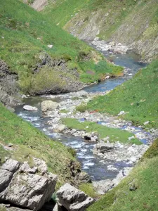 Béarn的风景 - 山间溪流，在比利牛斯国家公园