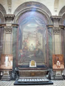 Beaubourg area - Interior da igreja de Saint-Merri: pintura