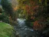 Beaufortain - Cursos de agua llena de colores los árboles de otoño