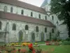 Beauvais - Saint-Etienne church and garden featuring flowers