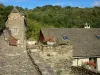 Belcastel - Chão pavimentado e casas de pedra da vila medieval